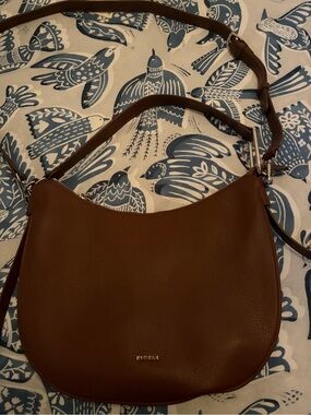 RUDSAK Brown Pebbled Leather Shoulder Hobo